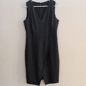 J. Crew Wool Grey Pinstripe Suit Dress Sleeveless V-neck - Size 10